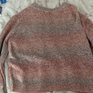 PacSun Pink and Gray Crew Neck Sweater